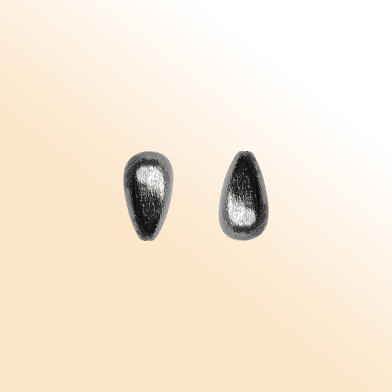 Handcrafted black rhodium overlay copper teardrop bead from India for jewelry making