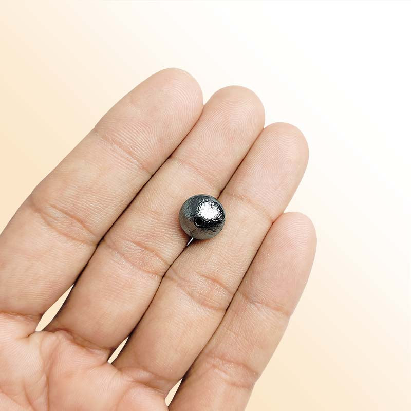 Handcrafted black rhodium overlay copper cone bead from India for jewelry making