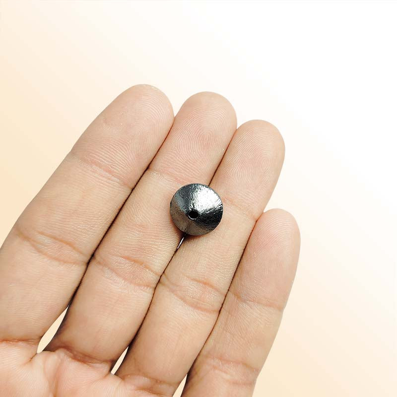 Handcrafted black rhodium overlay copper cone bead from India for jewelry making