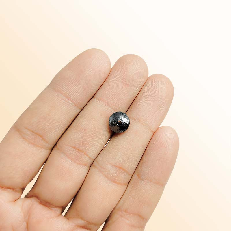 Handcrafted black rhodium overlay copper cone bead from India for jewelry making