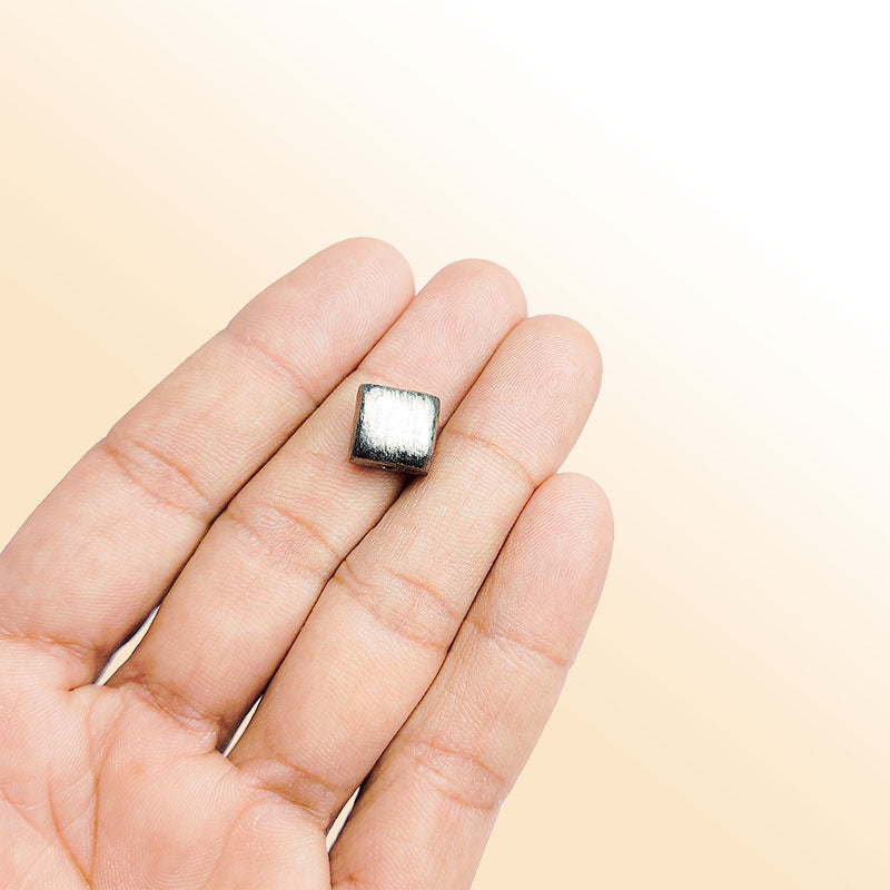 Handcrafted black rhodium overlay copper square tube bead from India for jewelry making