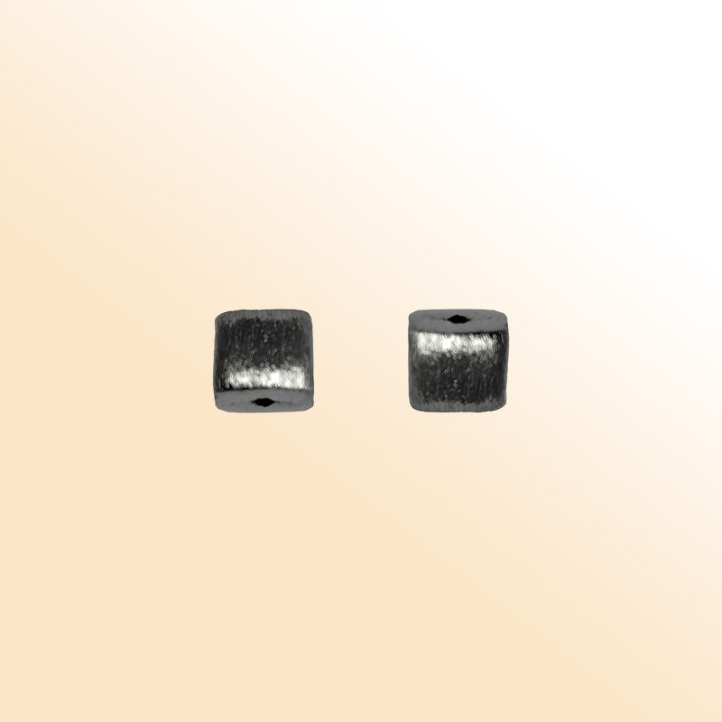 Handcrafted black rhodium overlay copper square tube bead from India for jewelry making