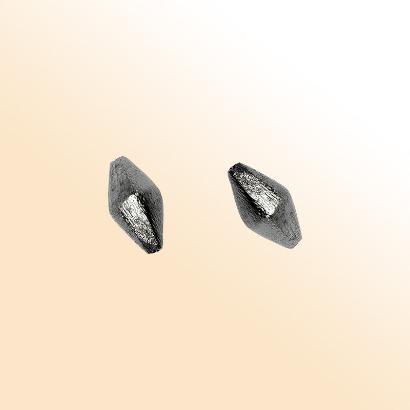 Handcrafted black rhodium overlay copper diamond-shaped bead from India for jewelry making