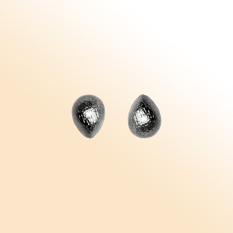 Handcrafted black rhodium overlay copper teardrop bead from India for jewelry making