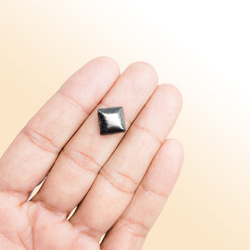 Handcrafted black rhodium overlay copper pyramid square bead from India for jewelry making