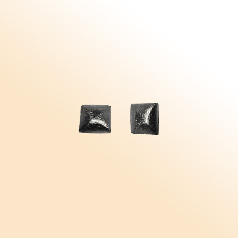 Handcrafted black rhodium overlay copper pyramid square bead from India for jewelry making