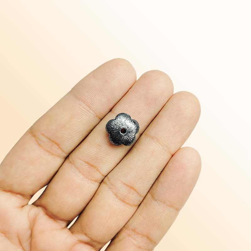 Handcrafted black rhodium overlay copper cone bead from India for jewelry making