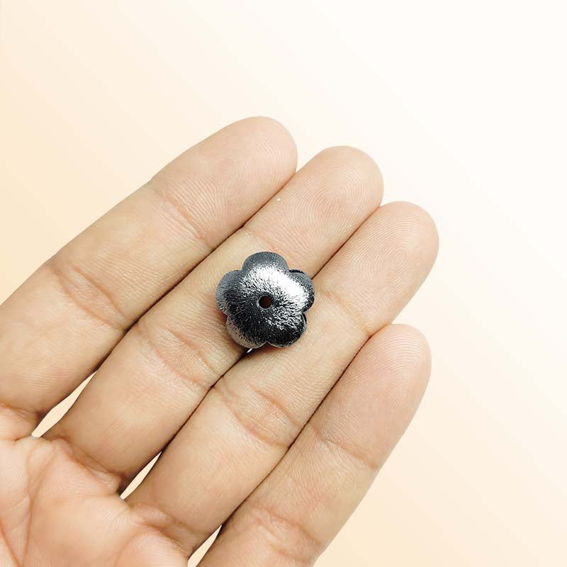 Handcrafted black rhodium overlay copper cone bead from India for jewelry making