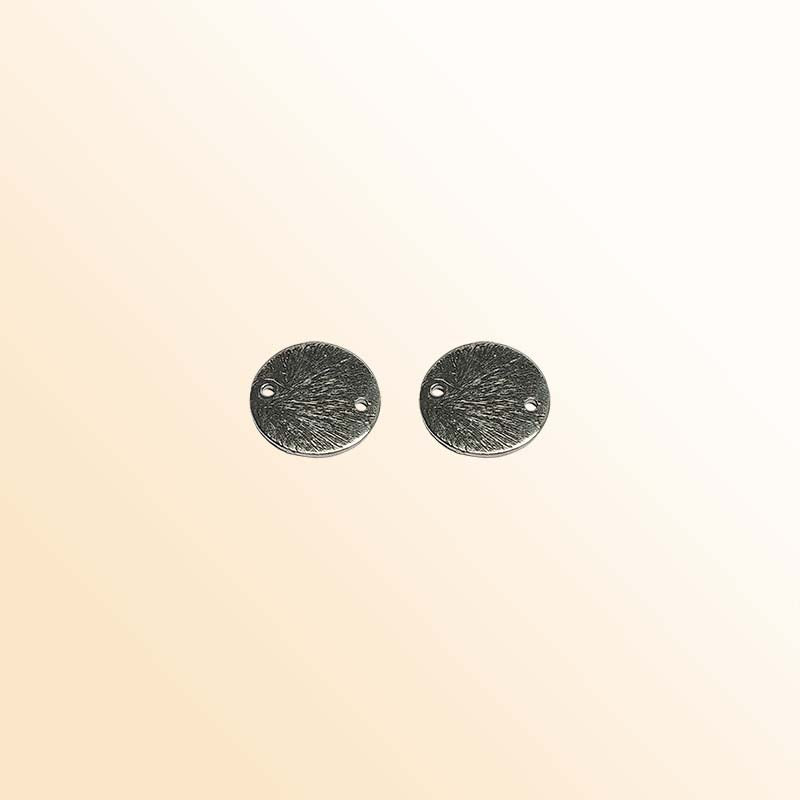 Handcrafted black rhodium overlay copper round connector from India for jewelry making