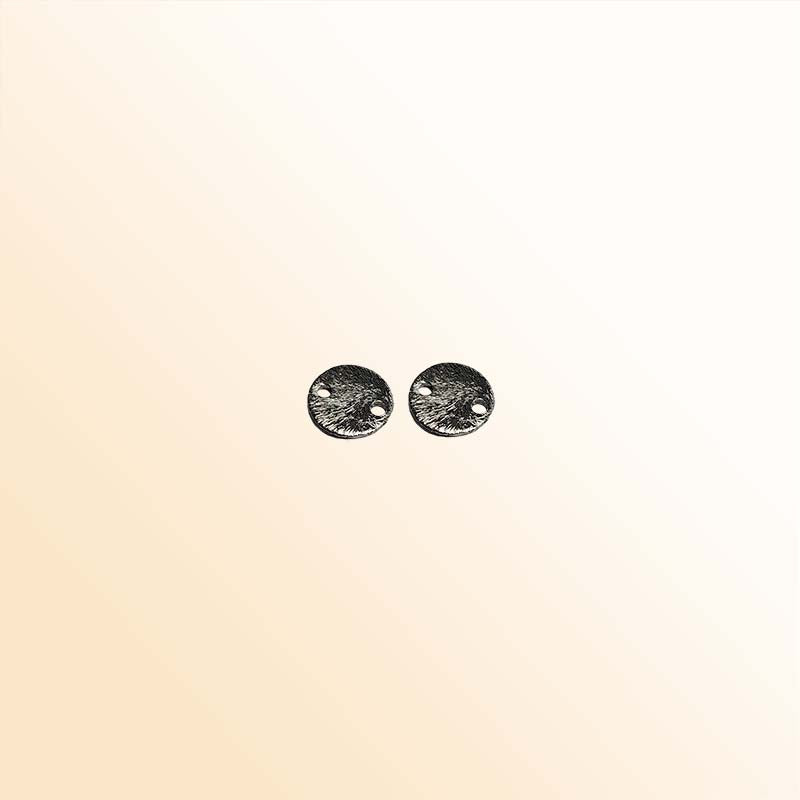 Handcrafted black rhodium overlay copper round connector from India for jewelry making