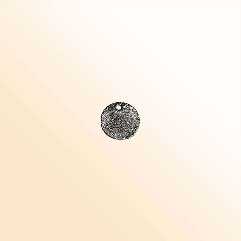 Handcrafted black rhodium overlay copper round charm from India for jewelry making