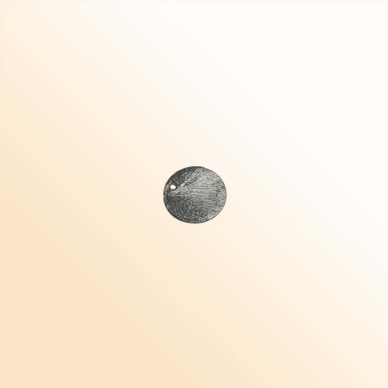 Handcrafted black rhodium overlay copper round charm from India for jewelry making