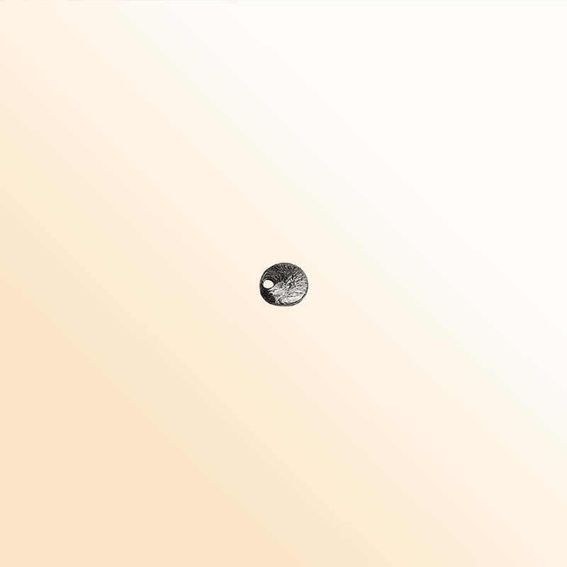 Handcrafted black rhodium overlay copper round charm from India for jewelry making