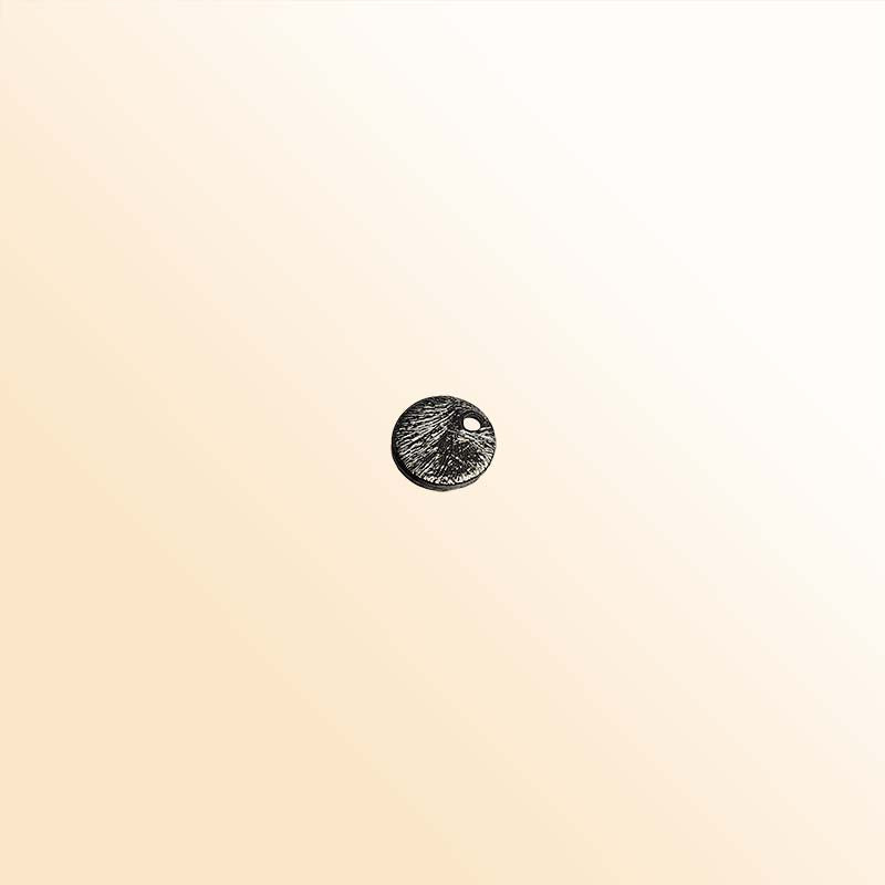 Handcrafted black rhodium overlay copper round charm from India for jewelry making