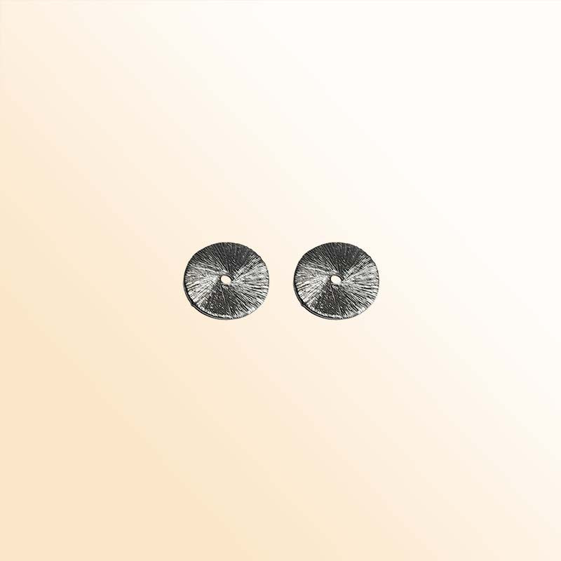 Handcrafted black rhodium overlay copper round charm from India for jewelry making