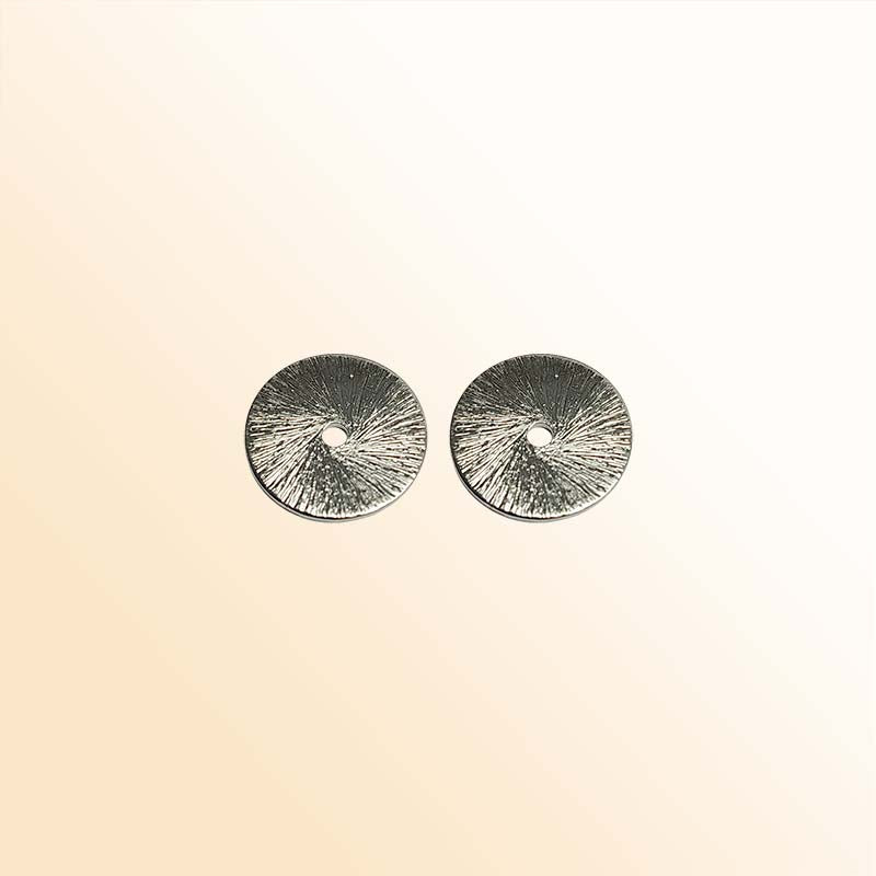 Handcrafted black rhodium overlay copper round charm from India for jewelry making