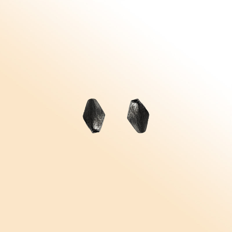 Handcrafted black rhodium overlay copper angular bead from India for jewelry making