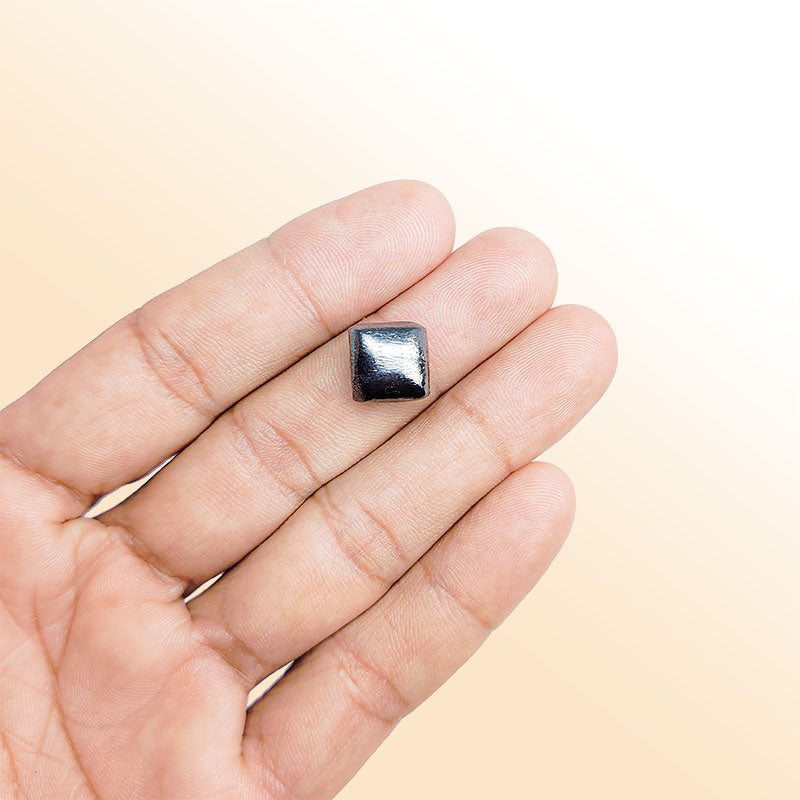 Handcrafted black rhodium overlay copper cushion bead from India for jewelry making