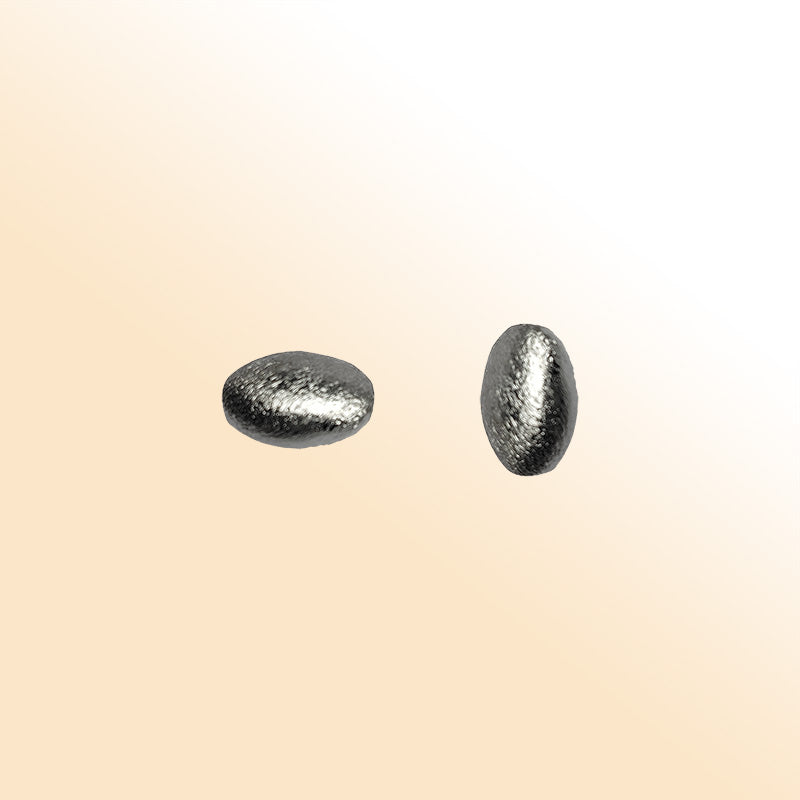 Black rhodium overlay copper oval bead handcrafted in India for retail jewelry designs