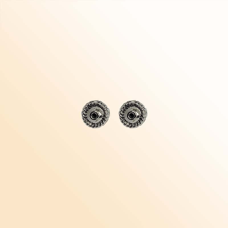 Black rhodium overlay copper rope textured round bead 10mm handcrafted in India for retail jewelry designs