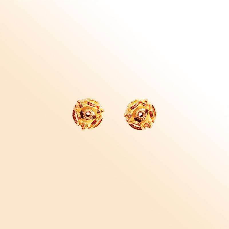 Modern rose gold overlay copper bead handcrafted in India for elegant jewelry designs