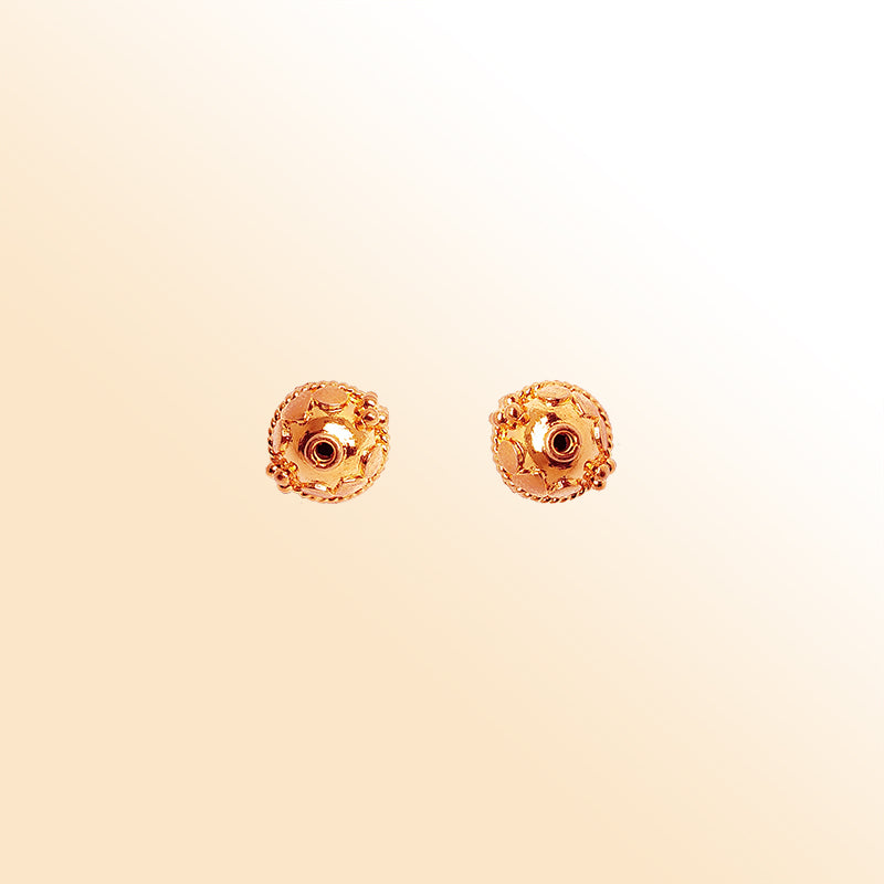 Classic rose gold overlay copper rope band bead handcrafted in India for jewelry designs