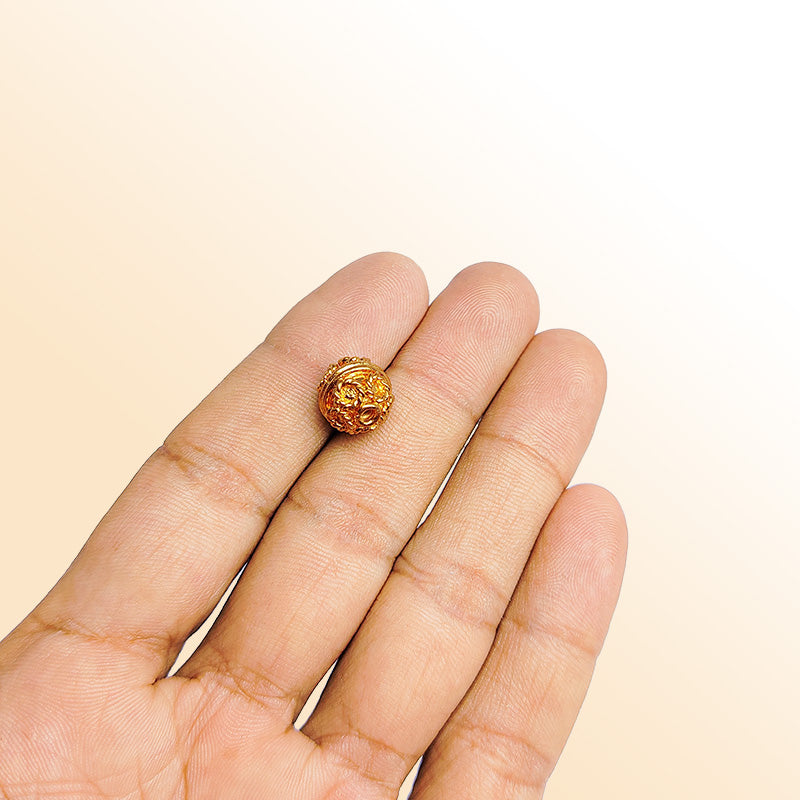Decorative rose gold overlay copper twisted bead handcrafted in India for jewelry designs