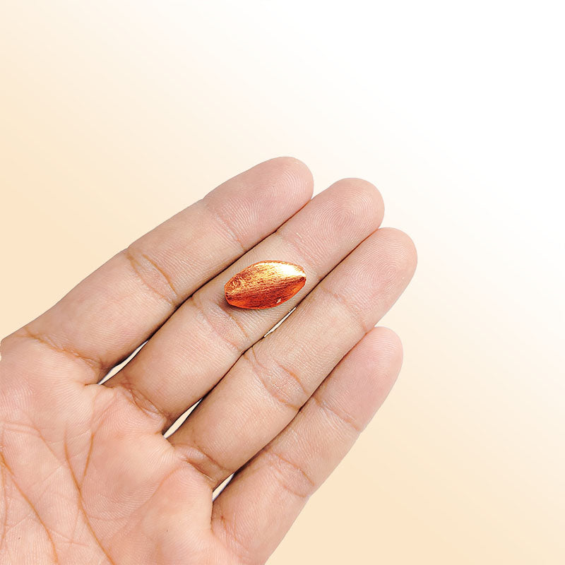 Handmade rose gold oval bead with textured finish crafted in India for jewelry designs