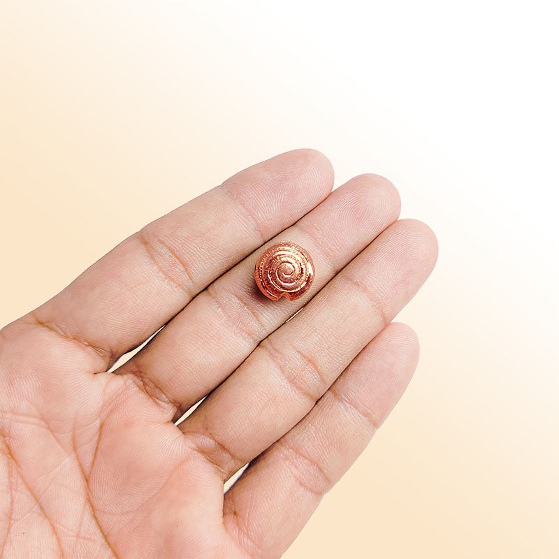 Handcrafted rose gold overlay copper spiral charm made in India with polished finish