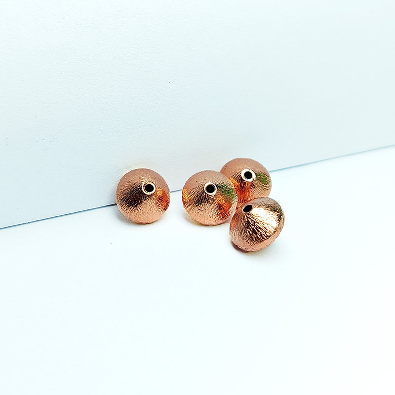 Handcrafted rose gold overlay copper faceted dome made in India with brushed finish