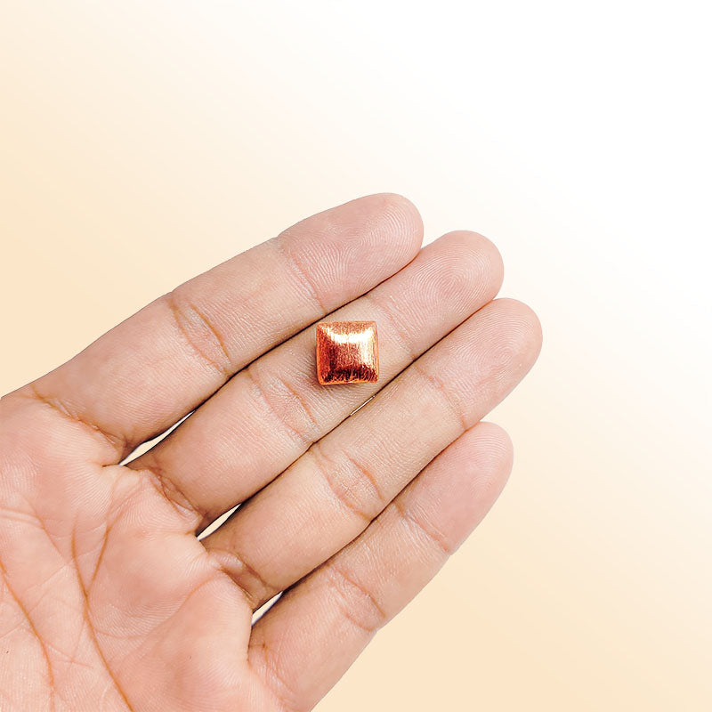 Handcrafted rose gold overlay copper square concave accent made in India with brushed finish