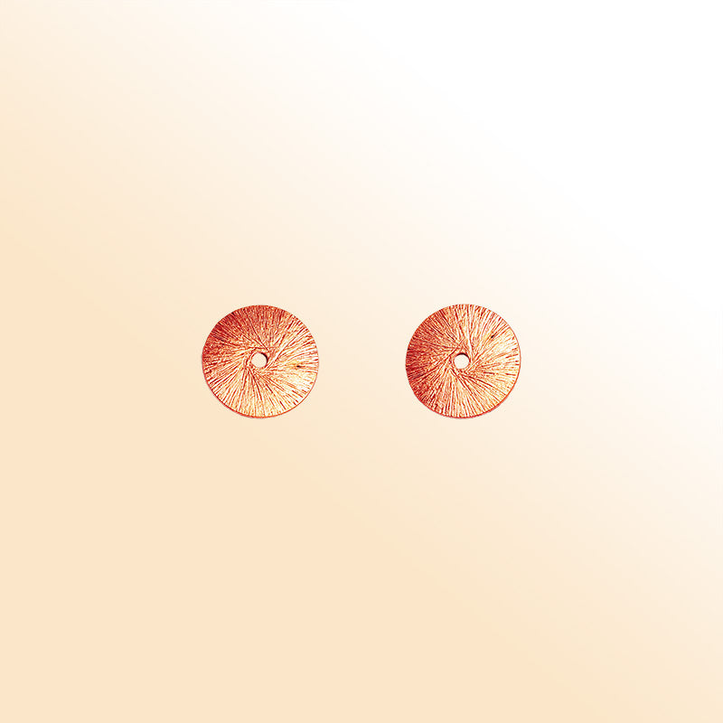 Handcrafted rose gold overlay copper wide round washer disc made in India with brushed finish