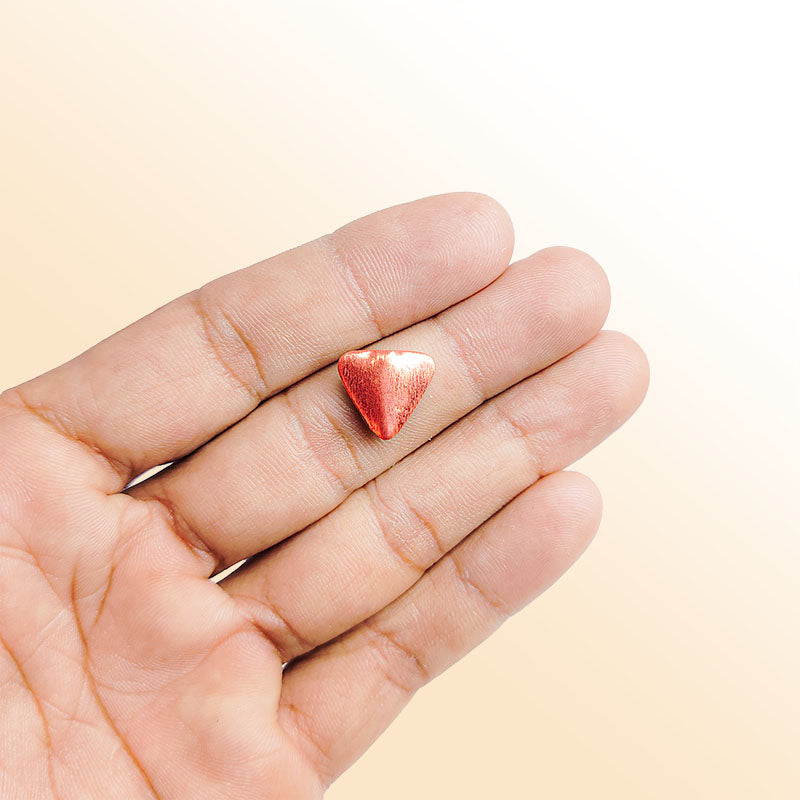 Handcrafted rose gold overlay copper cone bead made in India with brushed finish