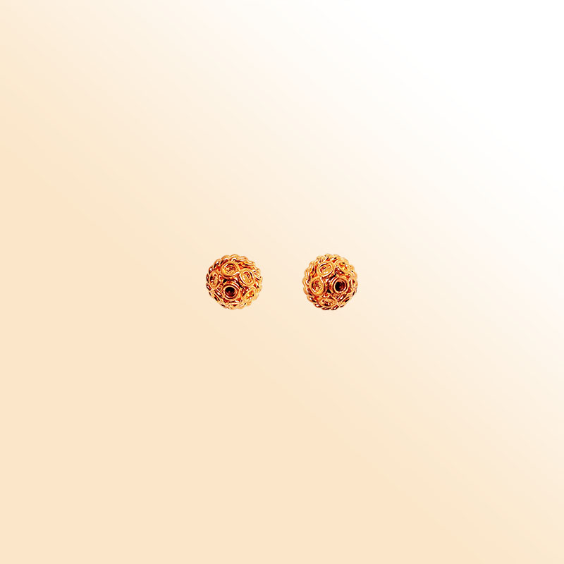 Handcrafted rose gold overlay over copper cylinder bead from India with textured finish for jewelry making