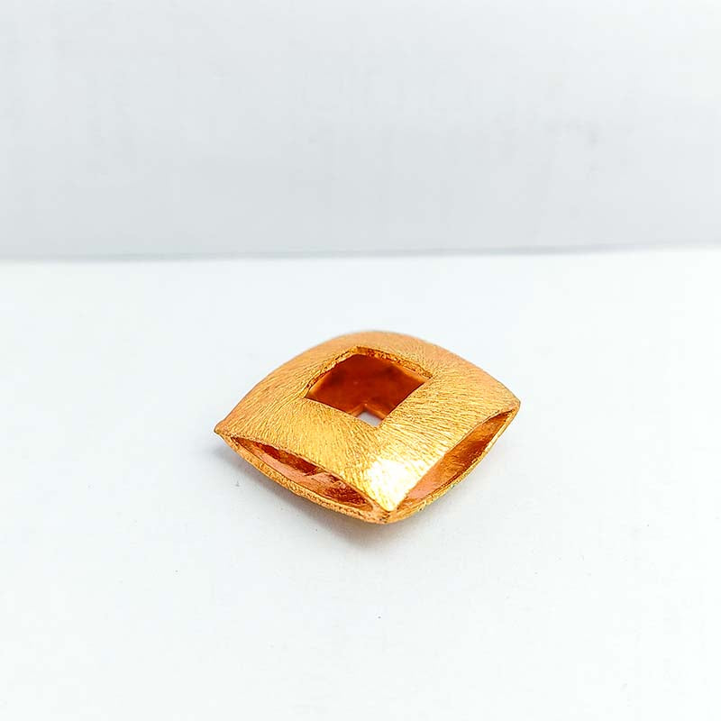 Elegant rose gold square copper accent handcrafted in India with brushed metallic finish