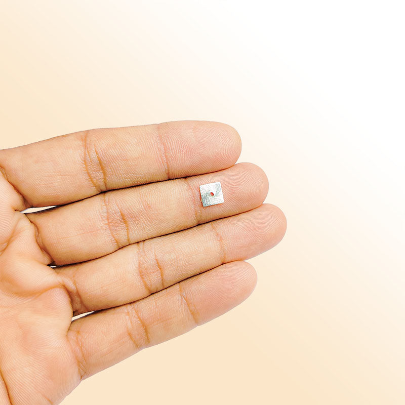 Silver overlay over copper square spacer bead handcrafted in India