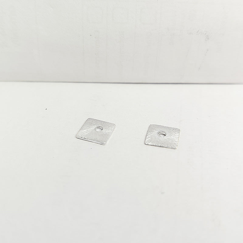 Silver overlay over copper square spacer bead handcrafted in India