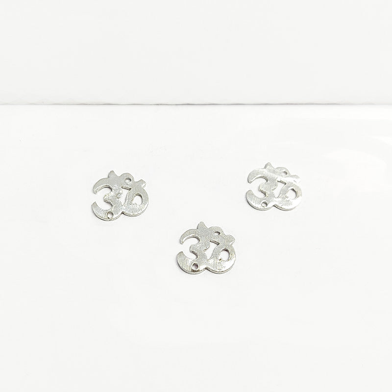 Silver overlay over copper Om symbol connector handcrafted in India