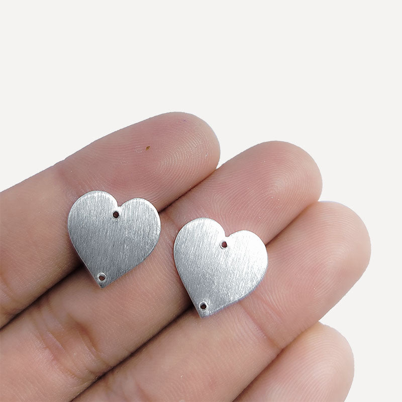 Silver overlay over copper heart connector handcrafted in India