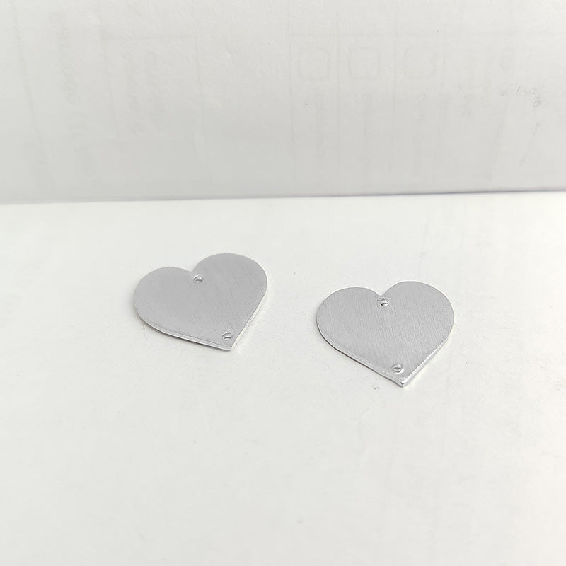 Silver overlay over copper heart connector handcrafted in India