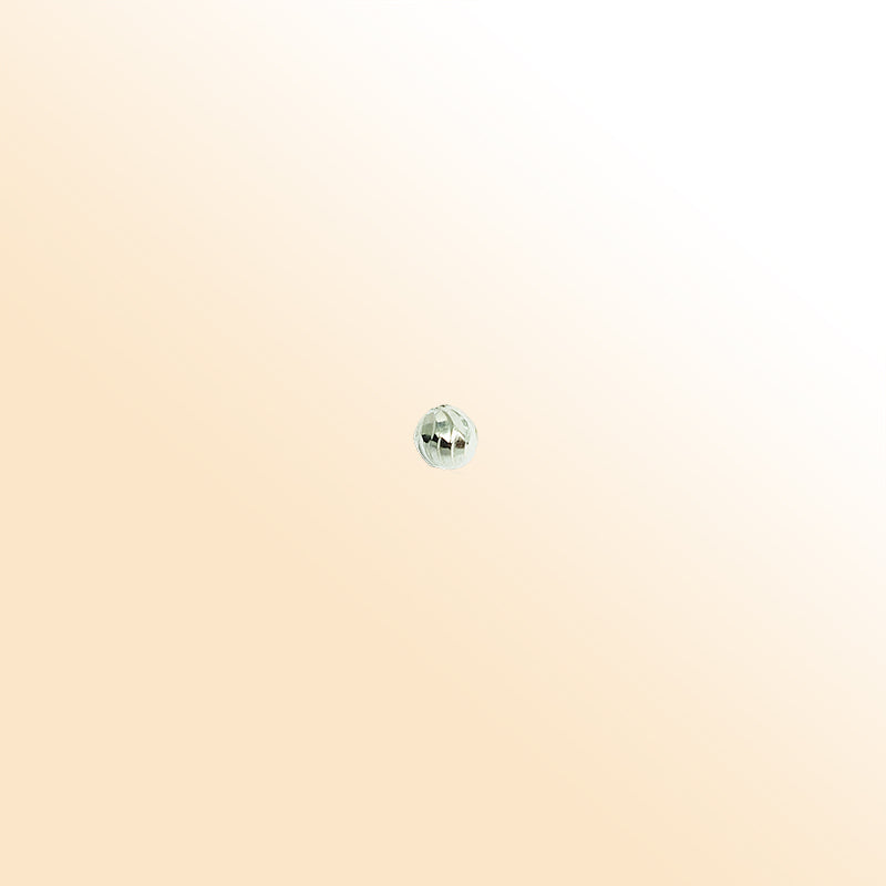 Modern silver overlay over copper handcrafted round bead with spiral groove detail made in India for jewelry making