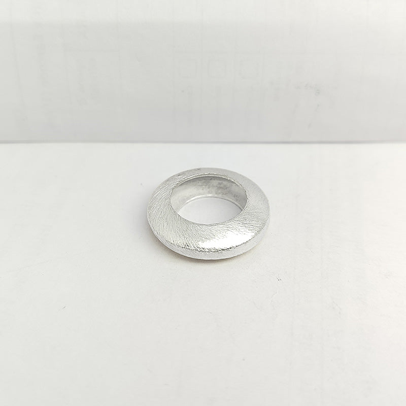 Modern silver overlay over copper handcrafted open circular ring bead with textured finish made in India for jewelry making
