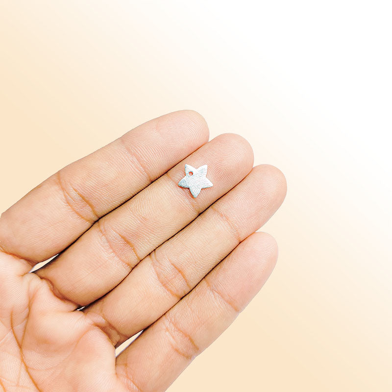 Silver Overlay Over Copper textured five point star charm handcrafted in India for handmade jewelry designs