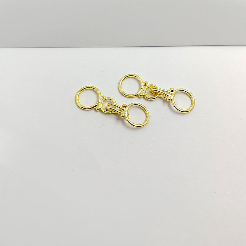 18K Gold Overlay Over Copper elegant clasp hook for handmade jewelry closures crafted in India.