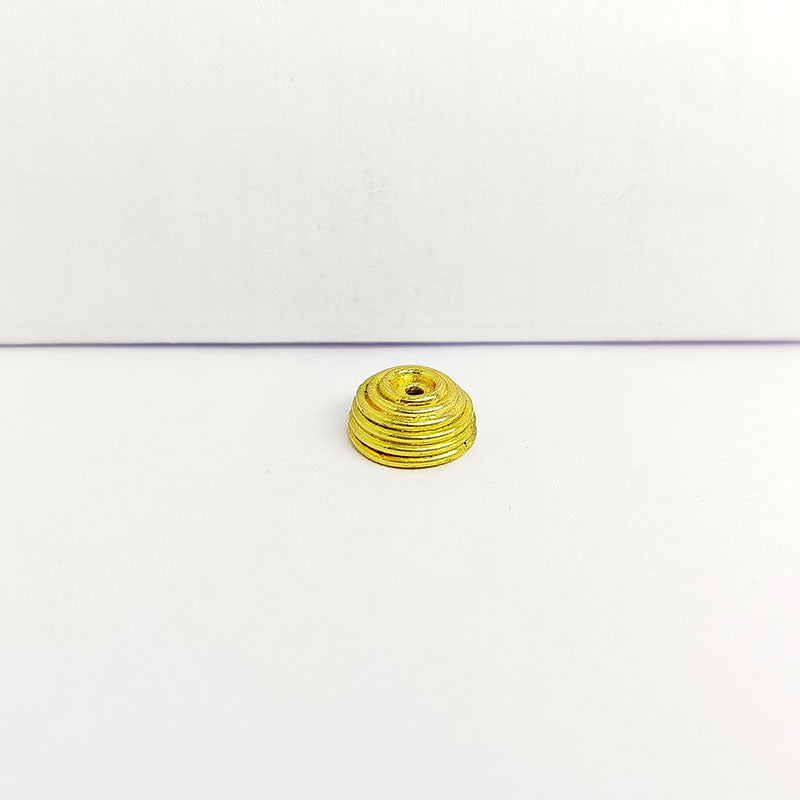 Elegant 18K Gold Overlay Over Copper round disc bead cap with center hole, handcrafted in India