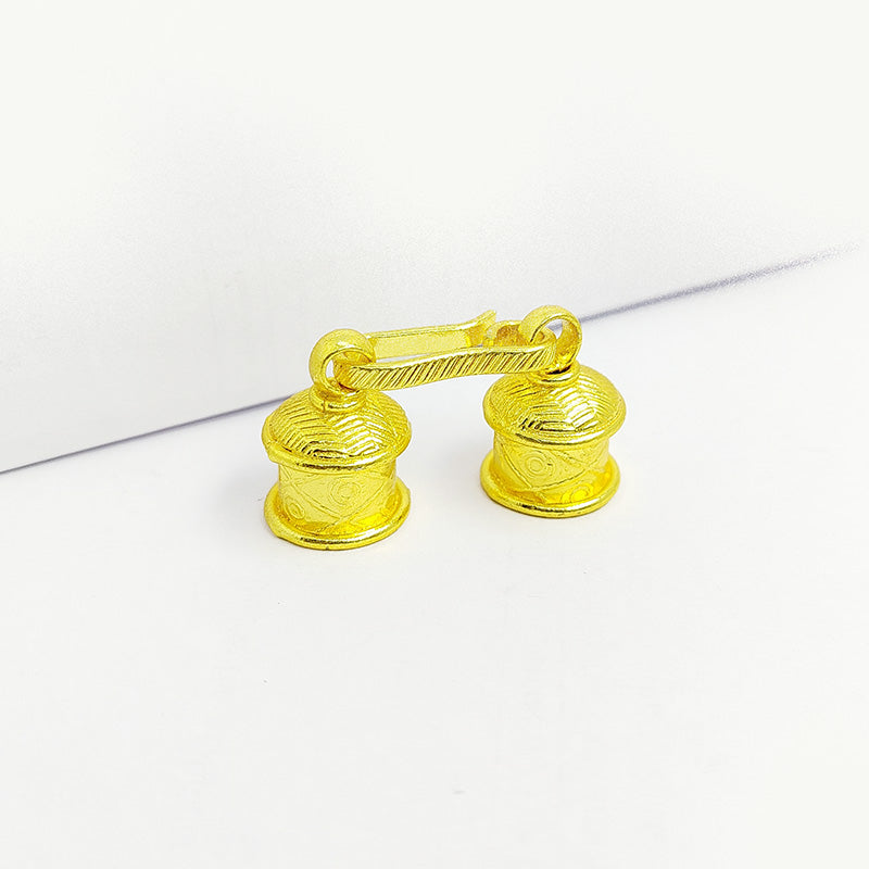 Cylinder end cap hook clasp crafted with 18K Gold Overlay Over Copper, handcrafted in India, suitable for cord and multi-strand jewelry.