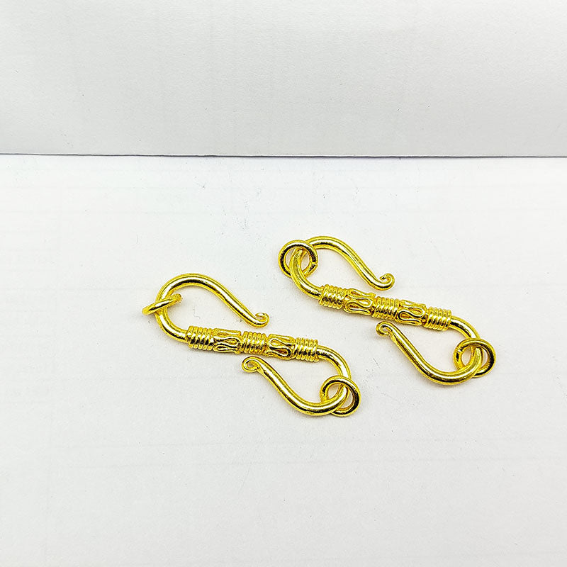 Elegant S-Hook Handcrafted In India With 18K Gold Overlay Over Copper Perfect For Necklaces And Bracelets