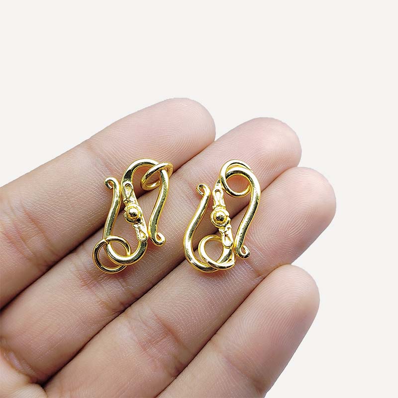Elegant Infinity Style Open Clasp Handcrafted In India With 18K Gold Overlay Over Copper Perfect For Necklaces And Bracelets