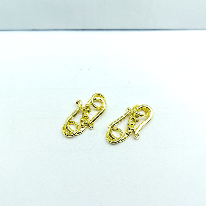 Elegant Decorative Bead Center Infinity Style Open Clasp Handcrafted In India With 18K Gold Overlay Over Copper Perfect For Necklaces And Bracelets