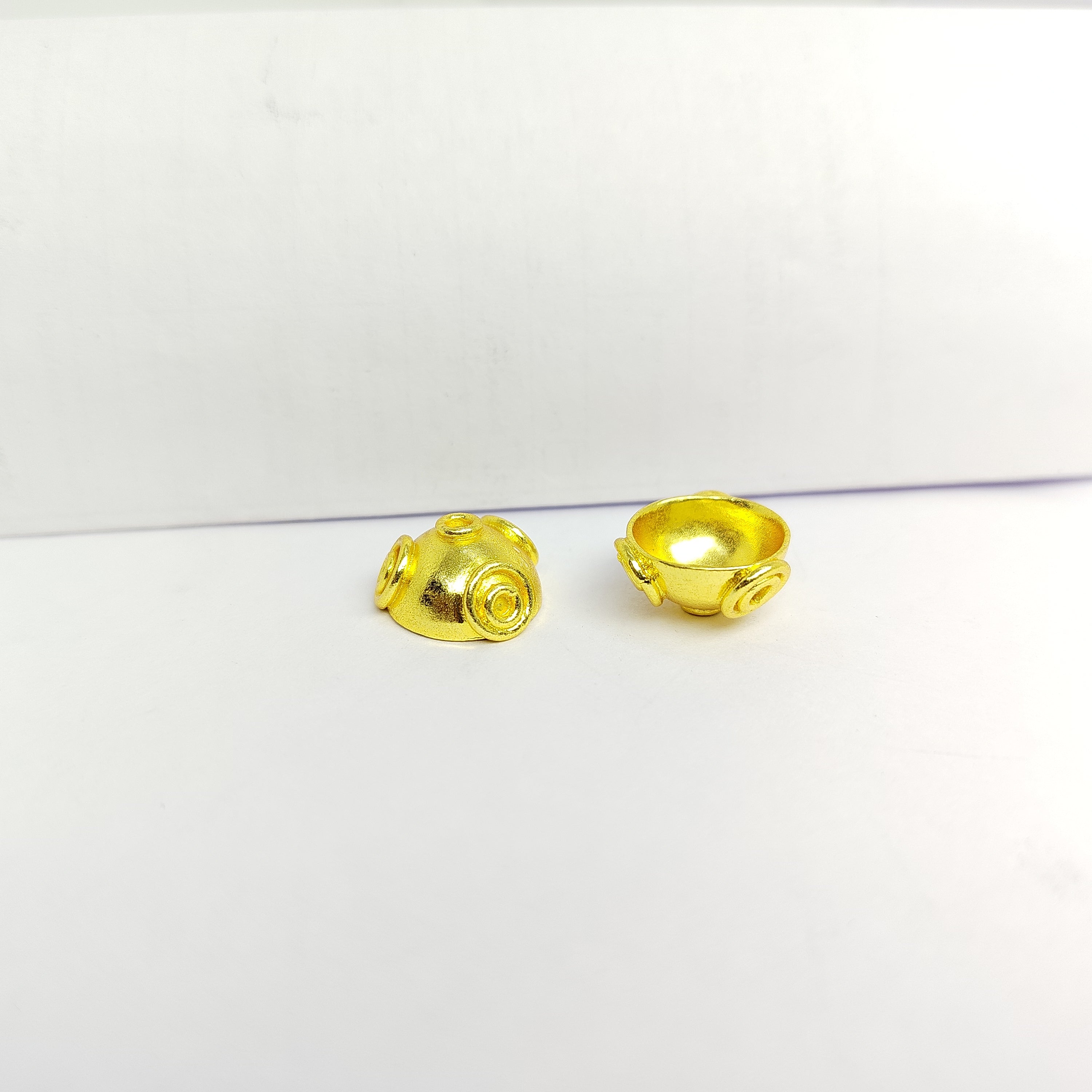 Elegant Multi-Hole Dome Bead Connector Handcrafted In India With 18K Gold Overlay Over Copper For Necklaces And Bracelets